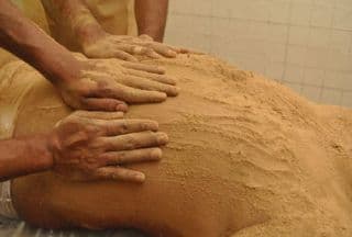 Herbal powder prepared for Udwarthanam massage